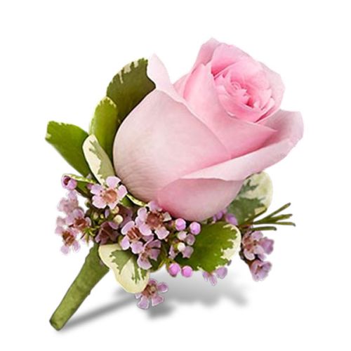 Boca Raton Flowers - Bold Romantic Pink Rose Boutonniere –