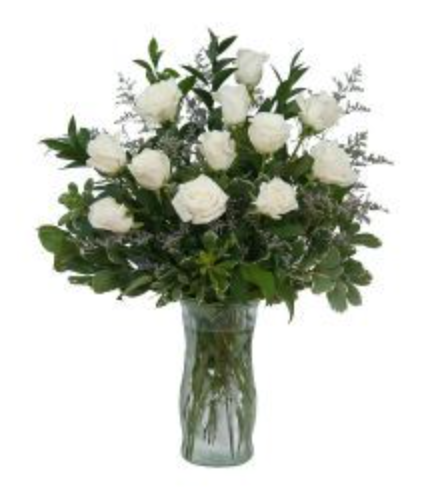 1 Dozen Premium Roses-White