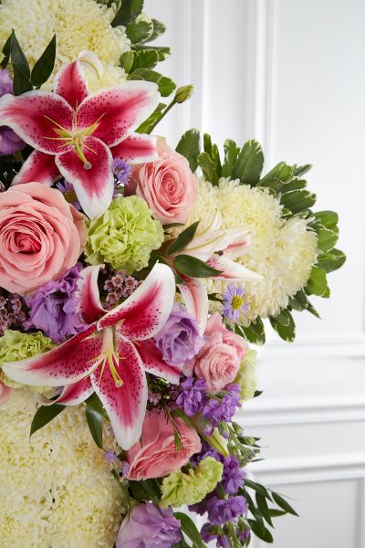 Boca Raton Flower Delivery - Peace & Prayers Standing Cross in Pastel